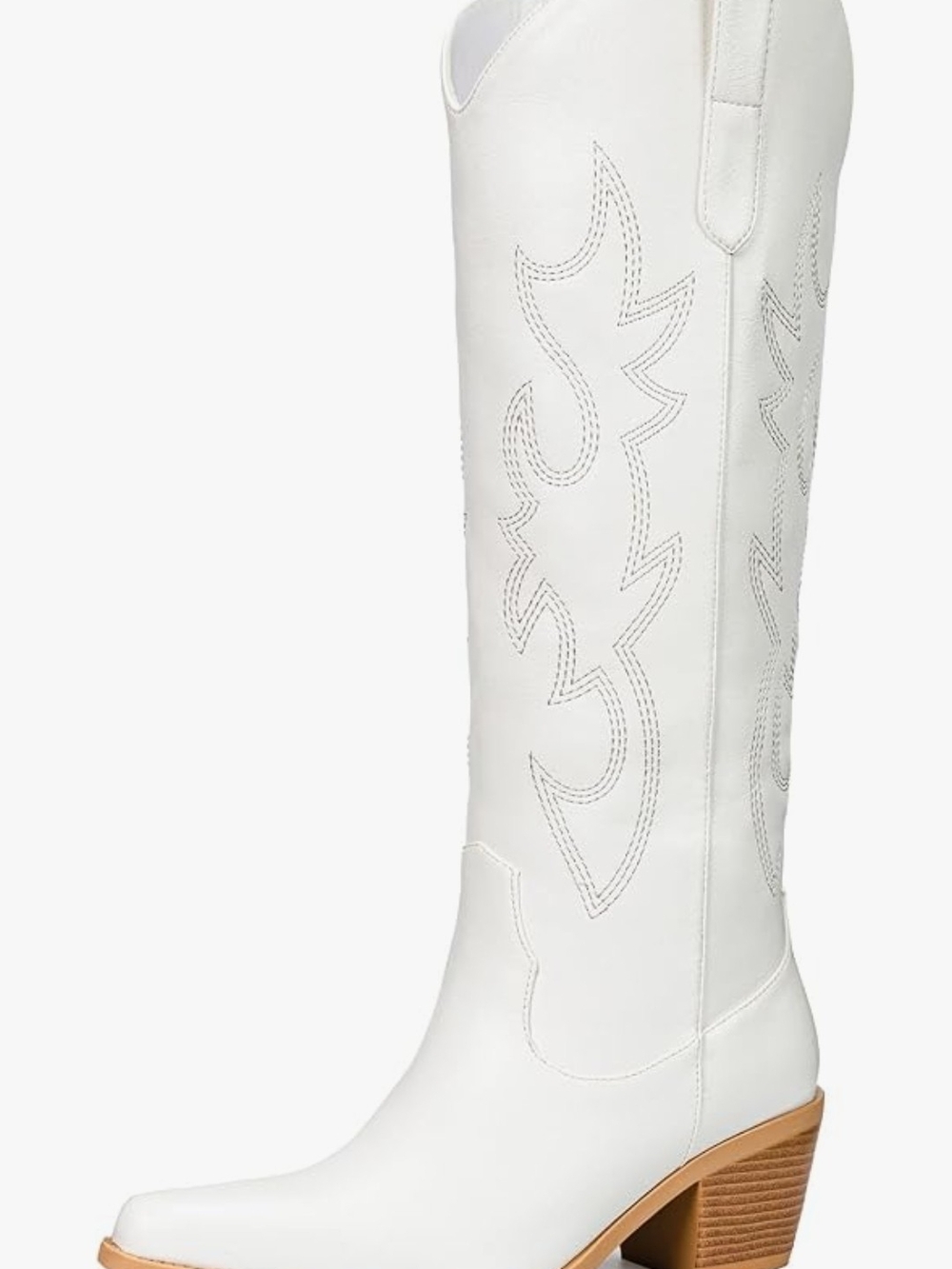 Women’s White Western Knee-High Boot - Classic Cowboy Style
